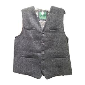 Emerald Isle Vest Weaving Wool Blend Tweed Herringbone Men’s Size 46 / US Large
